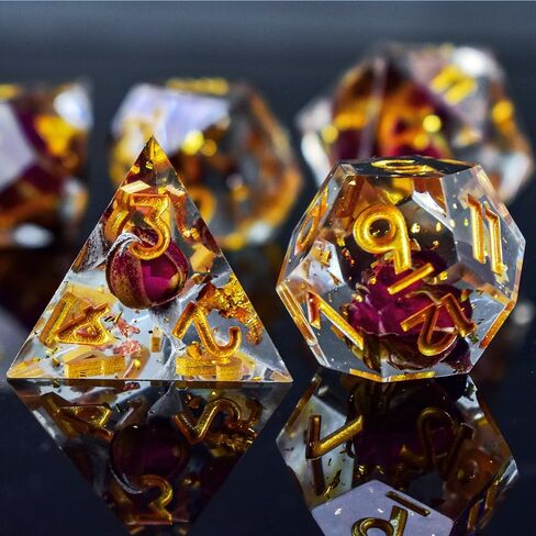 DND Dice Set Sharp Edge Dice， Resin D&D Dice Set for TTRPGs Dungeons and Dragons Gifts，Resin Dice Dungeons and Dragons D&D Dice(Blood) in Saudi Arabia