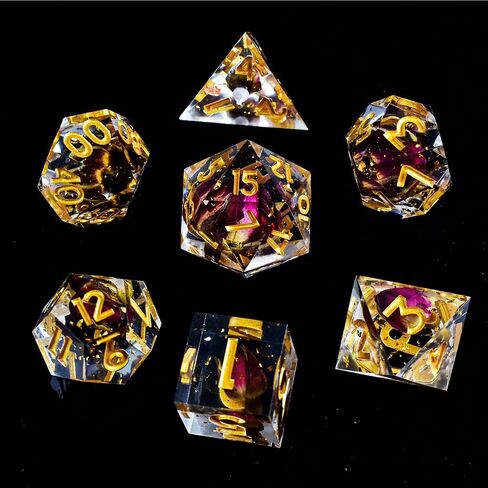 DND Dice Set Sharp Edge Dice， Resin D&D Dice Set for TTRPGs Dungeons and Dragons Gifts，Resin Dice Dungeons and Dragons D&D Dice(Blood) in Saudi Arabia