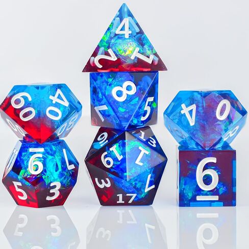 DND Dice Set Sharp Edge Dice， Resin D&D Dice Set for TTRPGs Dungeons and Dragons Gifts，Resin Dice Dungeons and Dragons D&D Dice(Blood) in Saudi Arabia