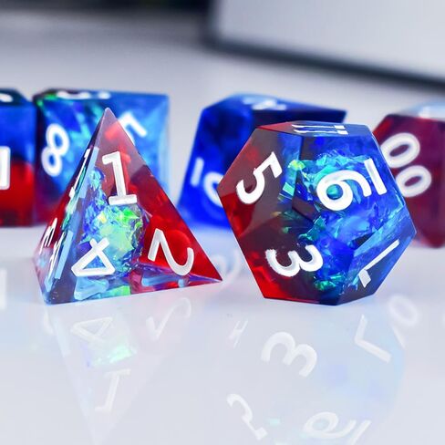 DND Dice Set Sharp Edge Dice， Resin D&D Dice Set for TTRPGs Dungeons and Dragons Gifts，Resin Dice Dungeons and Dragons D&D Dice(Blood) in Saudi Arabia
