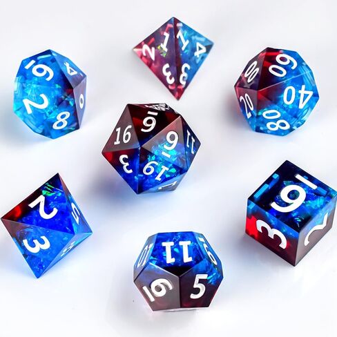 DND Dice Set Sharp Edge Dice， Resin D&D Dice Set for TTRPGs Dungeons and Dragons Gifts，Resin Dice Dungeons and Dragons D&D Dice(Blood) in Saudi Arabia