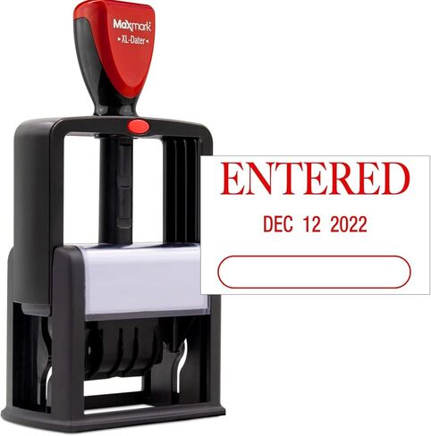 ZIGEL Heavy Duty Style Self Inking Date Stamp with Paid - Style A - Blue/Red 2 Color Ink in Kuwait
