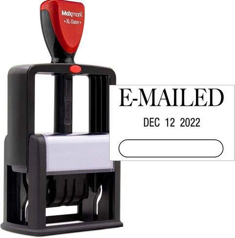 ZIGEL Heavy Duty Style Self Inking Date Stamp with Paid - Style A - Blue/Red 2 Color Ink in Kuwait
