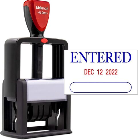 ZIGEL Heavy Duty Style Self Inking Date Stamp with Paid - Style A - Blue/Red 2 Color Ink in Kuwait