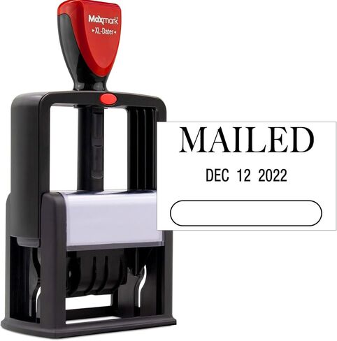 ZIGEL Heavy Duty Style Self Inking Date Stamp with Paid - Style A - Blue/Red 2 Color Ink in Kuwait