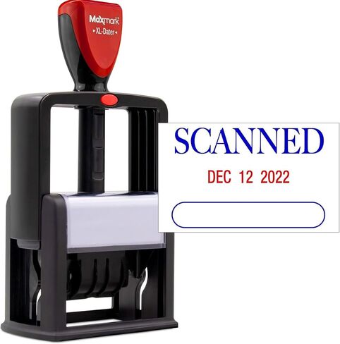 ZIGEL Heavy Duty Style Self Inking Date Stamp with Paid - Style A - Blue/Red 2 Color Ink in Kuwait