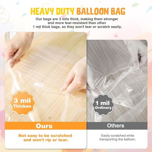 4 Pcs Large Balloon Bags for Transport, Clear Balloon Bags Include 2 Pcs 98 x 59 Inch, 2 Pcs 59 x 47 Inch Plastic Balloon Storage Bag for Wedding Birthday Party and Children's Parties in Saudi Arabia