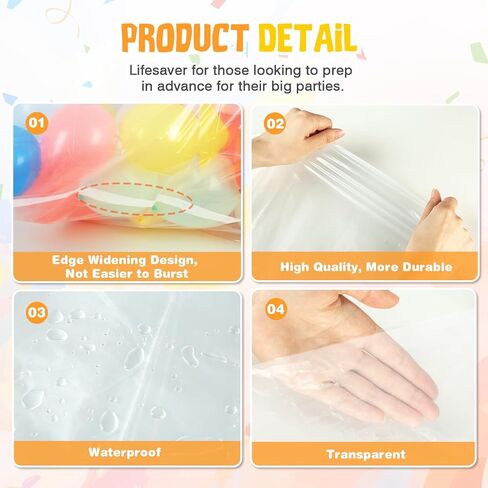 4 Pcs Large Balloon Bags for Transport, Clear Balloon Bags Include 2 Pcs 98 x 59 Inch, 2 Pcs 59 x 47 Inch Plastic Balloon Storage Bag for Wedding Birthday Party and Children's Parties in Saudi Arabia