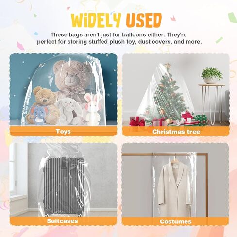 4 Pcs Large Balloon Bags for Transport, Clear Balloon Bags Include 2 Pcs 98 x 59 Inch, 2 Pcs 59 x 47 Inch Plastic Balloon Storage Bag for Wedding Birthday Party and Children's Parties in Saudi Arabia