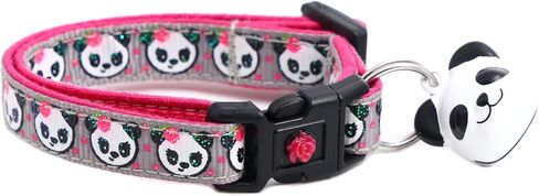 Panda Bear Cat Collar with Charm & Bell | Safety Breakaway Collar | Adjustable Large Size or Kitten Collar (Aqua, Small(10lbs & Less)) in Kuwait