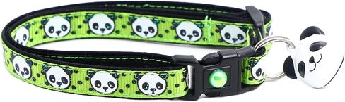 Panda Bear Cat Collar with Charm & Bell | Safety Breakaway Collar | Adjustable Large Size or Kitten Collar (Aqua, Small(10lbs & Less)) in Kuwait