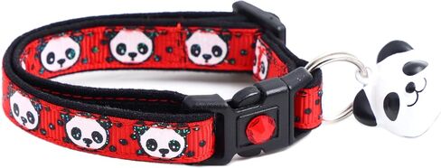 Panda Bear Cat Collar with Charm & Bell | Safety Breakaway Collar | Adjustable Large Size or Kitten Collar (Aqua, Small(10lbs & Less)) in Kuwait