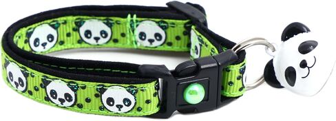 Panda Bear Cat Collar with Charm & Bell | Safety Breakaway Collar | Adjustable Large Size or Kitten Collar (Aqua, Small(10lbs & Less)) in Kuwait