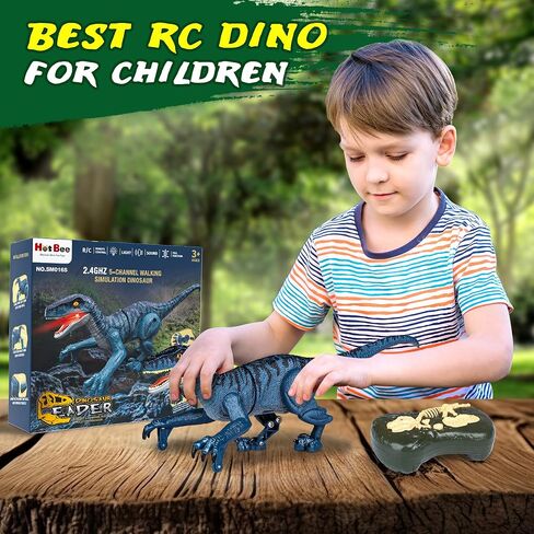 Hot Bee Dinosaur Toys for Kids 3-5-7, Remote Control Dinosaur Toys for 3 4 5 6 7 8 Year Old Boys, Electronic Walking Robot Dinosaur Toy with Light & Realistic Roaring Sound in Saudi Arabia