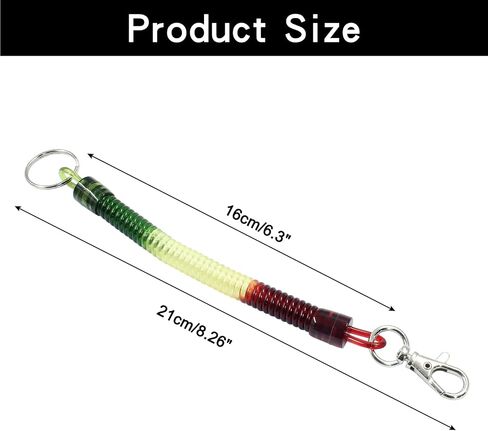 4 Pcs Retractable Coil Spring Keychain Colorful Spiral Coil Cord Keychain Holder with Key Ring & Lobster Clasp, Spiral Lanyard Cord for Keys Wallet Cellphone, Blue & Green in Kuwait