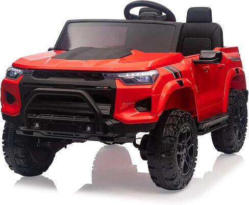 24V Kids Ride On Car 2 Seater Electric Ride On Toy for Toddlers Battery Powered Truck Car with Remote Control, Battery Display, Handle, Trunk, LED Lights, Music (Black) in Saudi Arabia