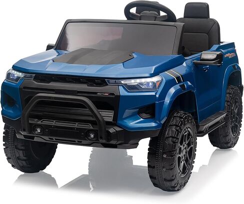 24V Kids Ride On Car 2 Seater Electric Ride On Toy for Toddlers Battery Powered Truck Car with Remote Control, Battery Display, Handle, Trunk, LED Lights, Music (Black) in Saudi Arabia