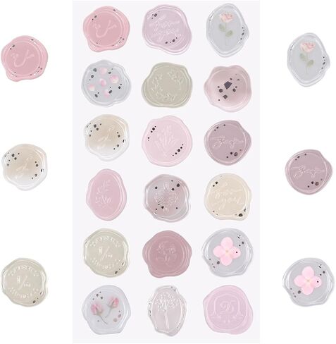 Pink Wax Seal Stickers Wedding Invitation Envelope Seal Stickers 54Pcs Adhesive Blush Stickers Premade Crystal Style with Floral for Bridal Shower Party Letter Envelope Gift Wrap Invitations Christmas in Saudi Arabia