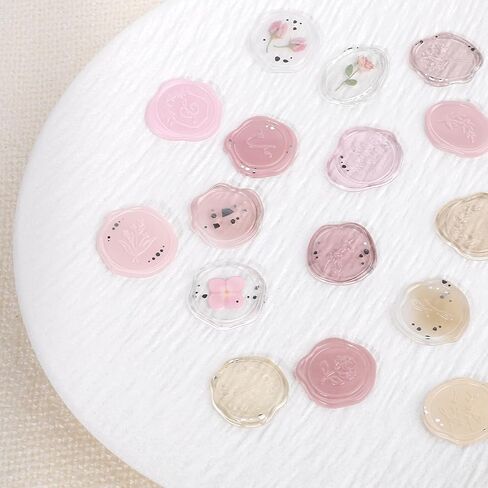 Pink Wax Seal Stickers Wedding Invitation Envelope Seal Stickers 54Pcs Adhesive Blush Stickers Premade Crystal Style with Floral for Bridal Shower Party Letter Envelope Gift Wrap Invitations Christmas in Saudi Arabia