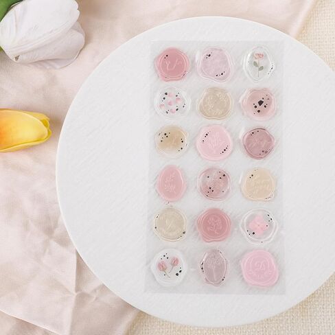 Pink Wax Seal Stickers Wedding Invitation Envelope Seal Stickers 54Pcs Adhesive Blush Stickers Premade Crystal Style with Floral for Bridal Shower Party Letter Envelope Gift Wrap Invitations Christmas in Saudi Arabia