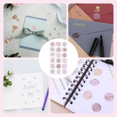 Pink Wax Seal Stickers Wedding Invitation Envelope Seal Stickers 54Pcs Adhesive Blush Stickers Premade Crystal Style with Floral for Bridal Shower Party Letter Envelope Gift Wrap Invitations Christmas in Saudi Arabia
