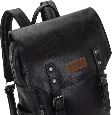 Wrangler Backpack for Women & Men Vegan Leather Travel Laptop Backpack Navy Blue College Backpack in Saudi Arabia