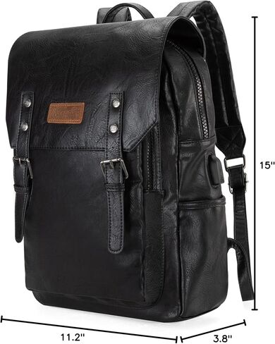 Wrangler Backpack for Women & Men Vegan Leather Travel Laptop Backpack Navy Blue College Backpack in Saudi Arabia