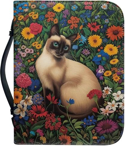 Horse Flowers Print Bible Covers for Women Men PU Leather Bible Bag Bible Carrying Case Bible Protective Bible Hand Bag with Handle Bible Accessories, M in Kuwait