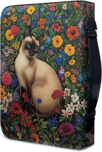 Horse Flowers Print Bible Covers for Women Men PU Leather Bible Bag Bible Carrying Case Bible Protective Bible Hand Bag with Handle Bible Accessories, M in Kuwait