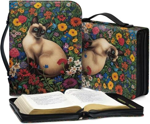 Horse Flowers Print Bible Covers for Women Men PU Leather Bible Bag Bible Carrying Case Bible Protective Bible Hand Bag with Handle Bible Accessories, M in Kuwait