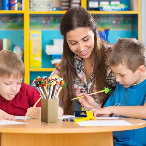 أقلام رصاص على شكل حيوانات من Zonon Kids مع ممحاة كرتونية لطيفة، أقلام خشبية ممتعة، أقلام جرافيت ملونة متنوعة مع مجموعة مطاطية لهدايا الأطفال العودة إلى اللوازم المدرسية (40 قطعة) in Saudi Arabia