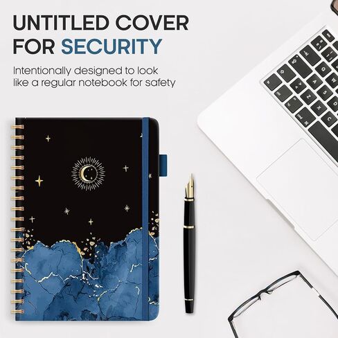 كتاب كلمات المرور مع علامات تبويب أبجدية، كتاب كلمات مرور حلزوني مقاس 5.5 بوصة × 6.7 بوصة، كتب كلمات مرور صغيرة لكبار السن، كتاب لحفظ كلمات المرور لمساعدتك على البقاء منظمًا - ليلاً in Kuwait