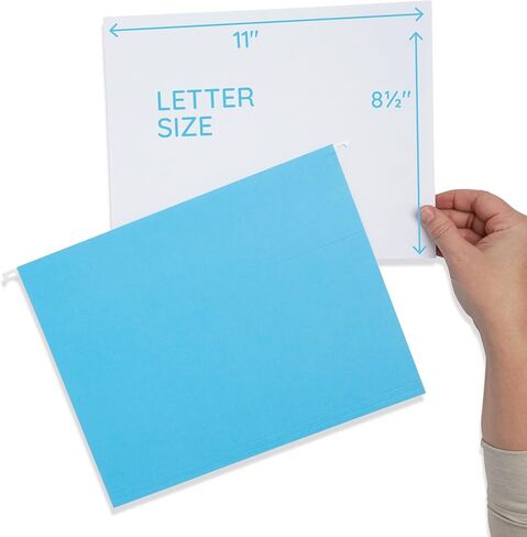 Blue Summit Supplies 25 Hanging File Folders, Letter Size, Assorted Jewel Tone Colors, 1/5 Cut Adjustable Tab Inserts, Designed for Color Coded File Organization, 25 Pack in Saudi Arabia