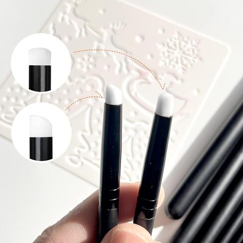 UNIMEIX فرشاة جافة للرسم المصغر مجموعة الرسم المصغر الجاف هواية مزج التفاصيل للرسم المصغر بدون جهد (6 رأس مستدير + 6 رأس مائل) in Kuwait