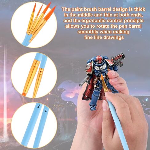 فرشاة طلاء 12 قطعة من Palksky للحصول على تفاصيل دقيقة، مجموعة فرش رسم صغيرة صغيرة لشخصيات الألعاب/التمثال/الحرف الفنية النموذجية (أزرق) in Kuwait