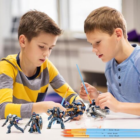 فرشاة طلاء 12 قطعة من Palksky للحصول على تفاصيل دقيقة، مجموعة فرش رسم صغيرة صغيرة لشخصيات الألعاب/التمثال/الحرف الفنية النموذجية (أزرق) in Kuwait