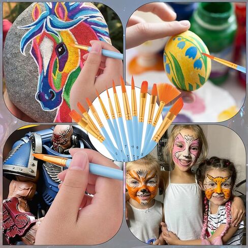 فرشاة طلاء 12 قطعة من Palksky للحصول على تفاصيل دقيقة، مجموعة فرش رسم صغيرة صغيرة لشخصيات الألعاب/التمثال/الحرف الفنية النموذجية (أزرق) in Kuwait