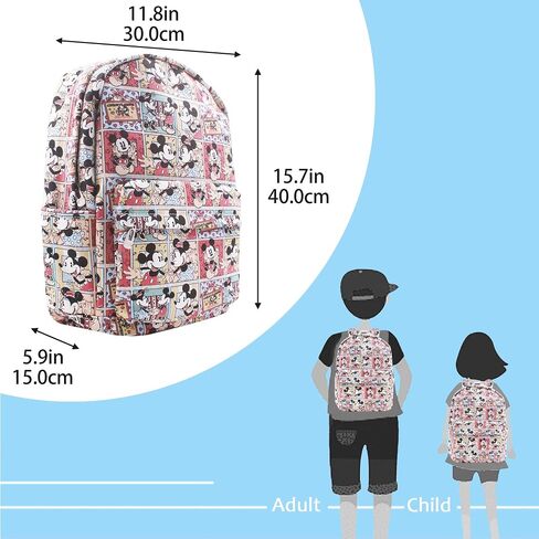 Mickey Minnie Comic Style Canvas Casual Daypack with 15 in Laptop Storage Compartment in Saudi Arabia