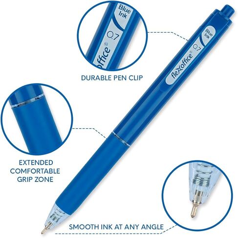 Retractable Ballpoint Pens Assorted Colors 0.7mm, Medium Point with Super Soft Grip, Christmas Multicolor Pens Gifts - 10 Pack in Kuwait