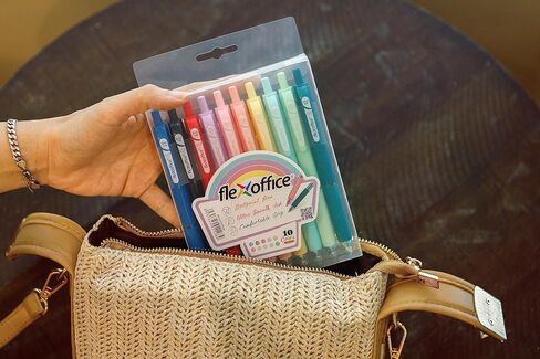 Retractable Ballpoint Pens Assorted Colors 0.7mm, Medium Point with Super Soft Grip, Christmas Multicolor Pens Gifts - 10 Pack in Kuwait