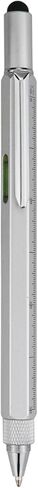 HeTaoCat Gifts Multi Tech Tool Pen 6 in 1 Stylus Pen - Screwdriver Pen with Ruler, Levelgauge, Ballpoint Pen Black Ink (Silver) in Kuwait