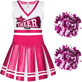 Spooktacular Creations Cheerleader Costume for Girls, Kids Halloween Cheerleader Outfit, Child Cheerleading Uniform