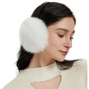 Women Faux Fox Fur Earmuffs Girls Winter Cute Warm Furry Fluffy Ear Muffs Outdoor Ear Covers 2pcs