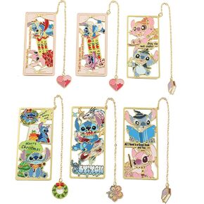 Stitch Bookmark Gifts, Novelty Stitch Gifts Enamel Metal Page-Marker for Daughter Niece Girls Inspirational Bookmark Presents for Book Lovers Friends (Little Progress)