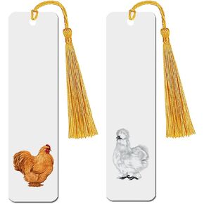 WIRESTER Set of 2 Metal Bookmarks with Light Gold Tassel for Students, Reader, Teachers, Book Lovers - Red Fox, Red Panda
