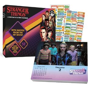 Stranger Things Calendar 2025 - Deluxe 2025 Stranger Things Day to Day Box Calendar Bundle with Over 100 Calendar Reminder Stickers (Hellfire Club Gifts, Office Supplies)