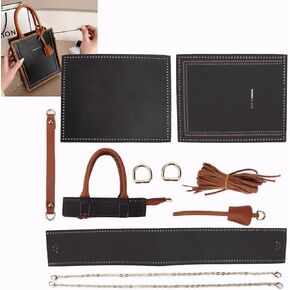 Leather Bag Making Kit PU Leather Crochet Bags Making Accessories for Handbag Purses Shoulder Bags Crossbody Bags(White)
