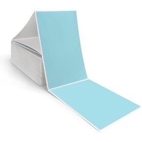 Fanfold 4x6 Direct Thermal Labels, Thermal Shipping Labels with Perforated, Commercial Grade, for Thermal Printer, Light Blue 500 Labels/Stack, 1 Stack