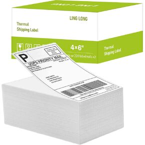 ملصقات حرارية مباشرة Fanfold 4x6، ملصقات شحن حرارية مثقوبة، درجة تجارية، للطابعة الحرارية، أزرق فاتح 500 ملصق/كومة، 1 كومة in Kuwait