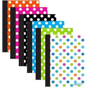 BAZIC 80 Ct. 5" x 7" Polka Dot Poly Cover Personal Composition Book, Case of 48 (5471-48)